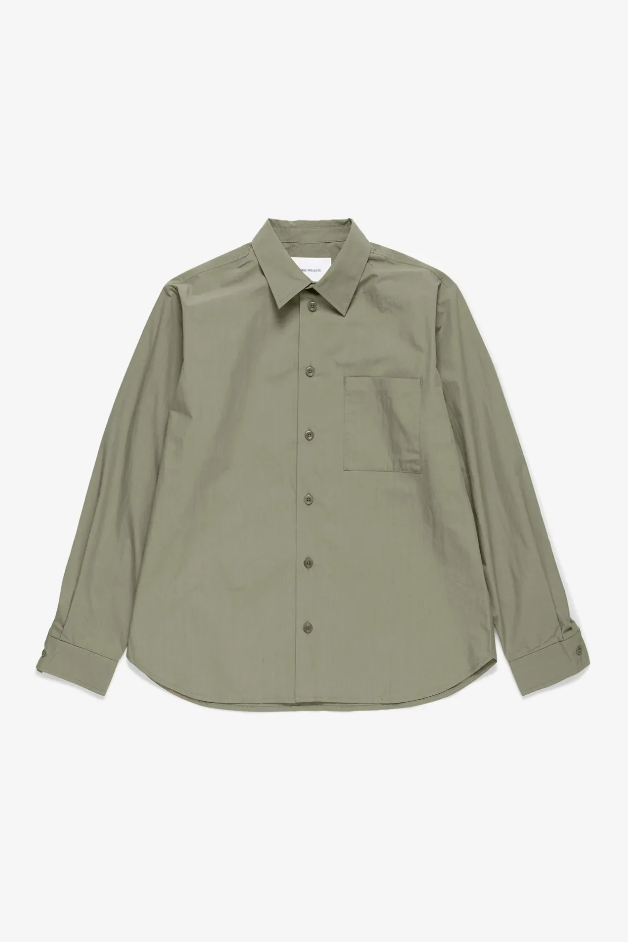 silas_tech_poplin_shirt_0-2.webp Norse Projects SHIRTING^Silas Tech Poplin Shirt Sediment Green