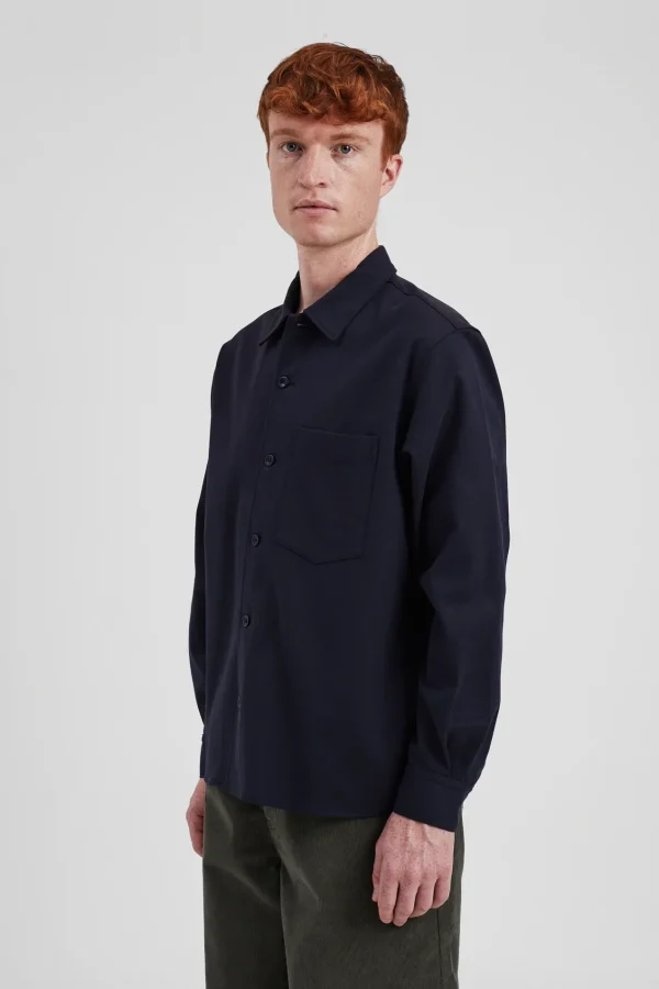 Norse Projects SHIRTING^Silas Tech Poplin Shirt Dark Navy